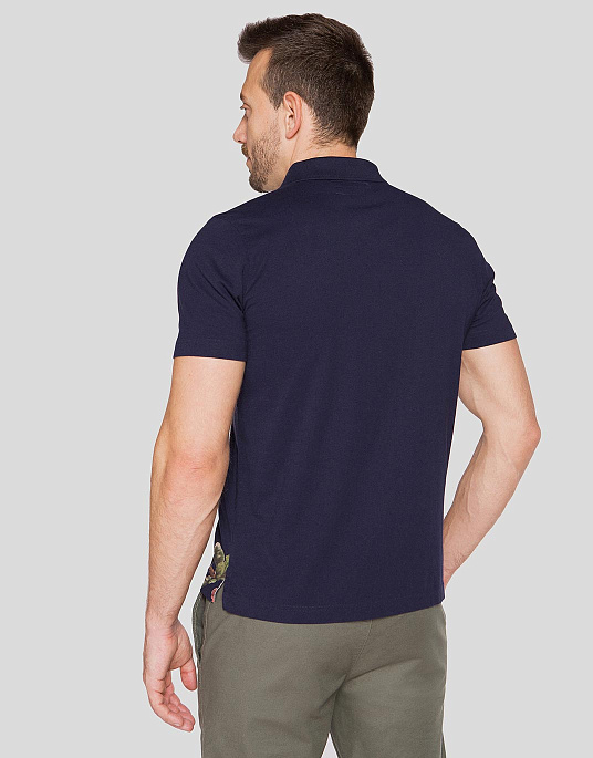Pierre Cardin polo shirt from Denim Academy collection in blue with bold print