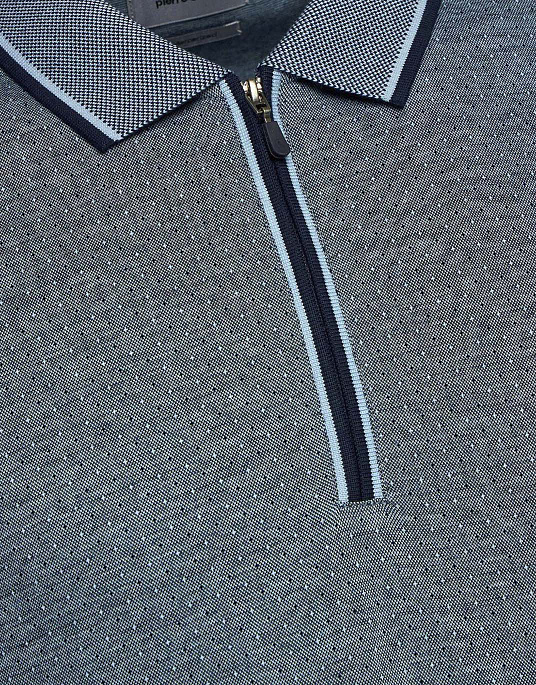 Pierre Cardin gray polo shirt with a zip-up collar