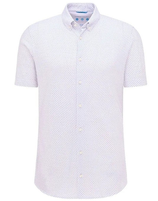 Pierre Cardin Future Flex short sleeve shirt in white with print