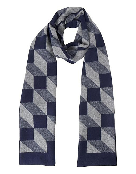 Bugatti scarf in gray and blue