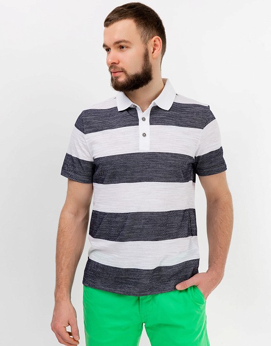 Pierre Cardin Polo from the Future Flex Collection in white with gray stripes