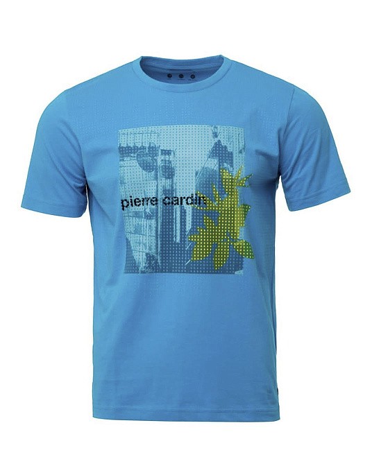 Pierre Cardin T-shirt from the Future Flex collection in blue print