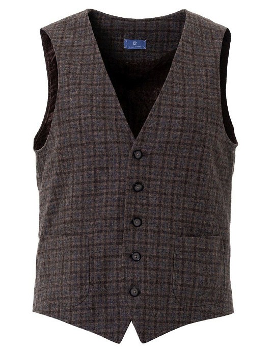 Vest brown in a check Pierre Cardin from the Le Bleu collection