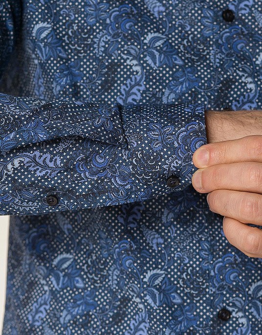 Pierre Cardin shirt from Future Flex collection in blue with floral print