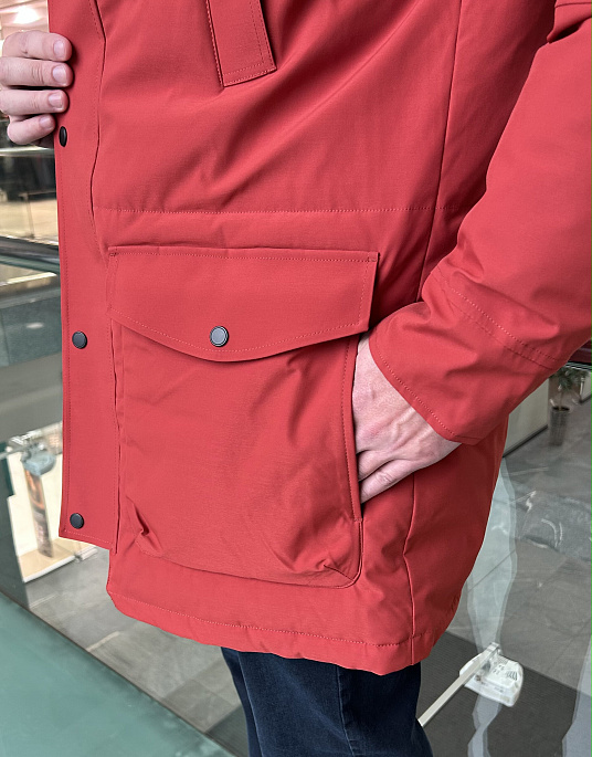 Куртка - парка Pierre Cardin з капюшоном червоного кольору