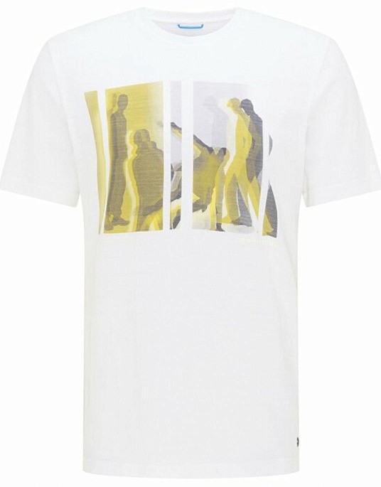 Pierre Cardin Future Flex T-shirt in white with yellow print