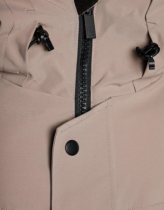 Pierre Cardin parka jacket with a hood in beige color