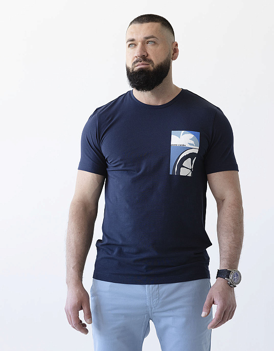 Pierre Cardin t-shirt with a print in blue