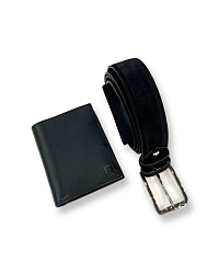 Gift set for men: belt + wallet from Pierre Cardin