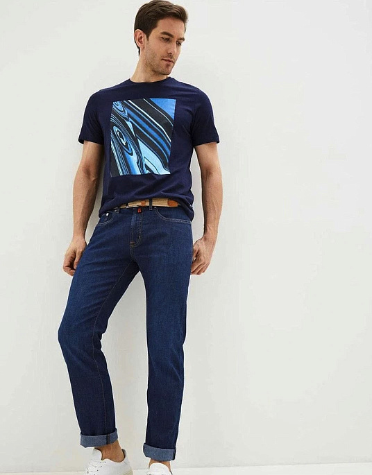 Men's T-shirt in blue by Pierre Cardin