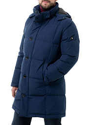 Pierre Cardin down jacket elongated from the Voyage collection in blue