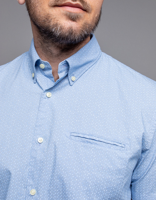 Сорочка Pierre Cardin із колекції Future Flex з коротким рукавом у блакитному кольорі
