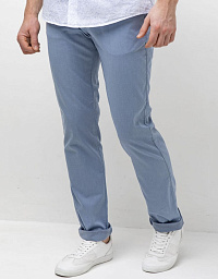Pierre Cardin flats trousers with slant pocket Voyage collection in gray-blue tint