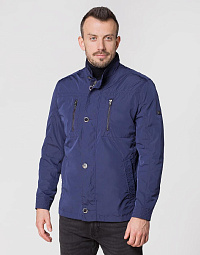 Pierre Cardin windbreaker with stand-up collar in blue