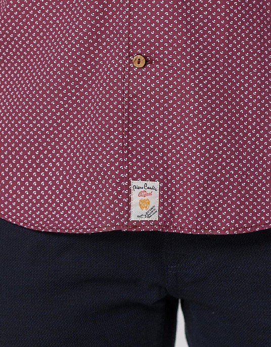 Рубашка Pierre Cardin из коллекции Denim Story в бордовом цвете с узором