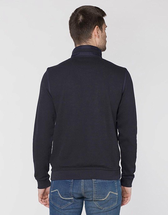 Pierre Cardin zip sweater in navy blue