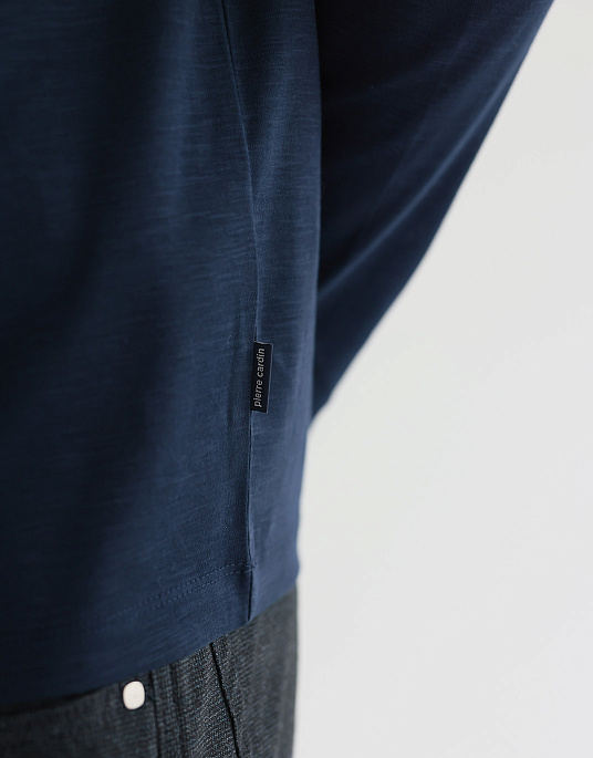 Pierre Cardin long sleeve polo in navy blue