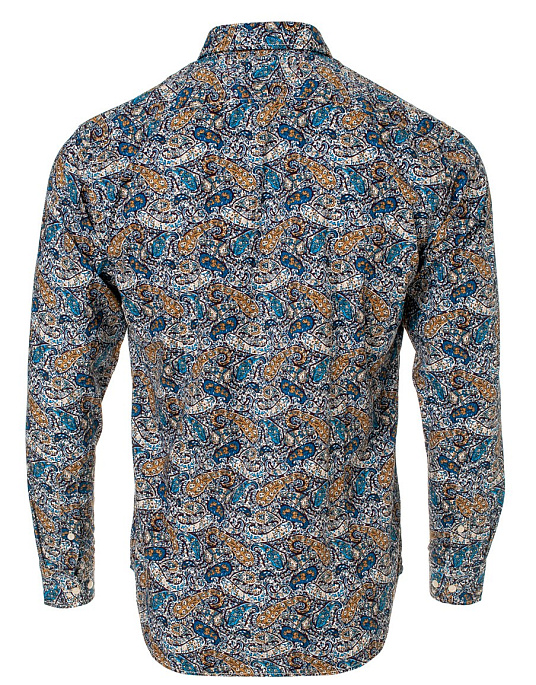 Pierre Cardin Denim Story shirt in blue with color print