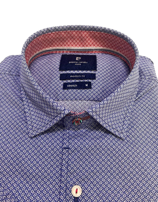 Рубашка Pierre Cardin с коротким рукавом из серии Cotton Comfort в голубом цвете