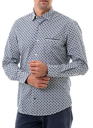 Pierre Cardin shirt from the Future Flex collection in white with geometric print