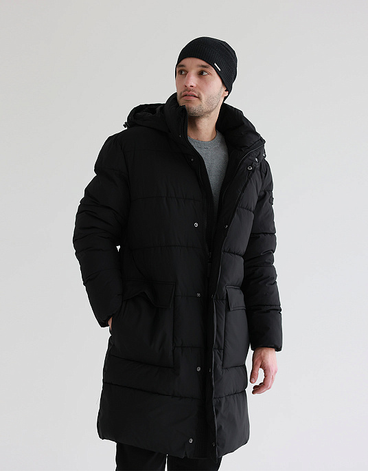 Pierre Cardin parka jacket with a hood in black