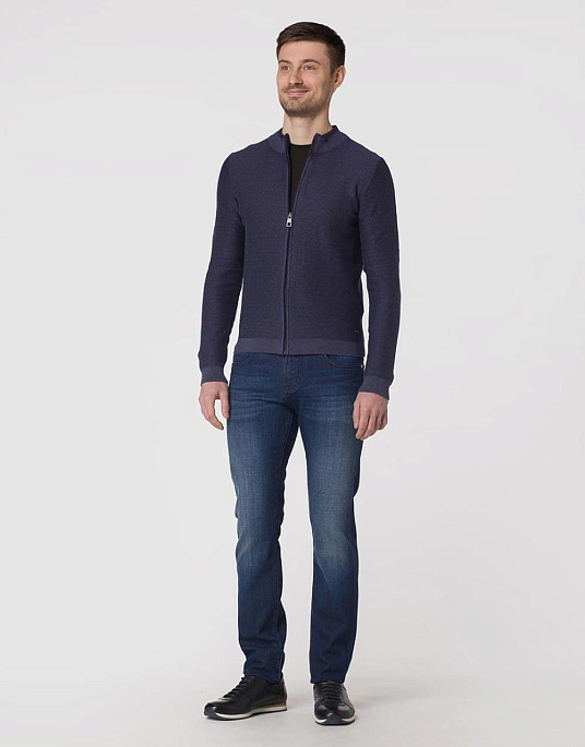 Pierre Cardin Royal Blend zip sweater in blue