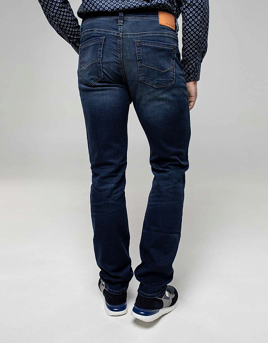 Jeans blue with frayed from the Denim Knit collection by Pierre Cardin