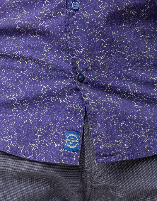 Сорочка з коротким рукавом Pierre Cardin з колекції Air Touсh у темно-синьому кольорі