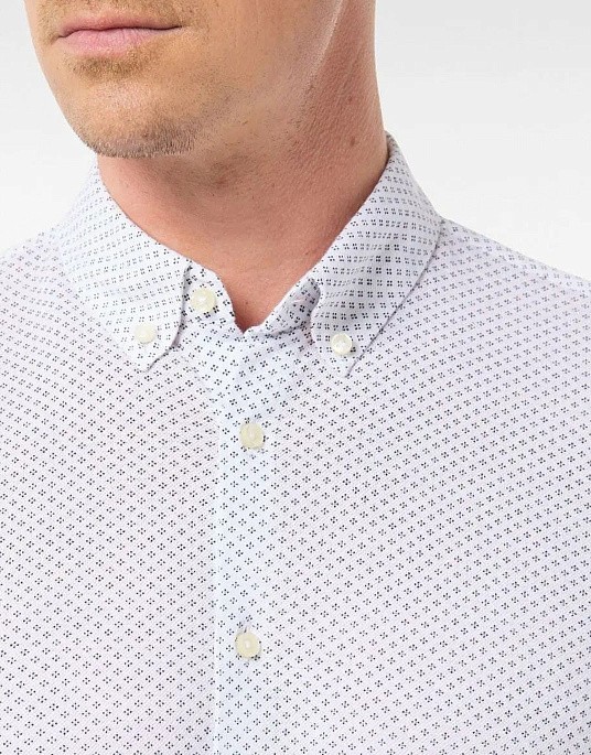 Pierre Cardin Future Flex short sleeve shirt in white with print