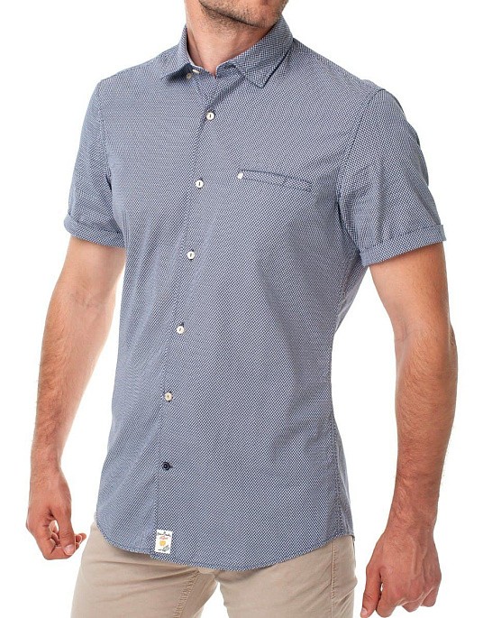 Pierre Cardin short sleeve shirt from the Denim Academy collection in gray with print