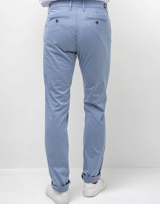 Pierre Cardin flats trousers with slant pocket Voyage collection in gray-blue tint