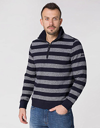 Blue-grey striped Pierre Cardin Future Flex sweater