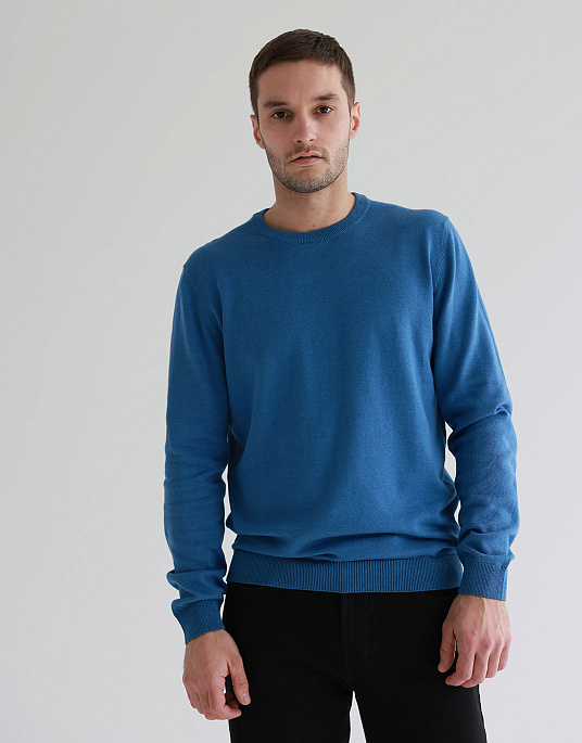 Pierre Cardin jumper with a round collar of blue color