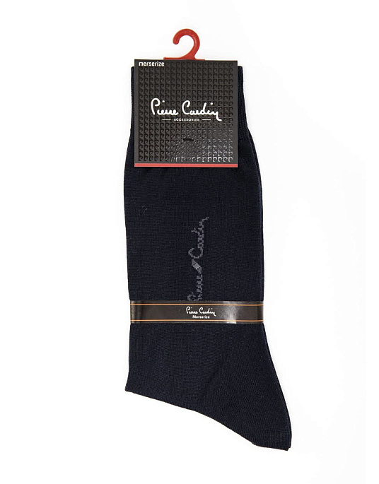 Чоловічі шкарпетки з фірмовим написом Pierre Cardin синього кольору