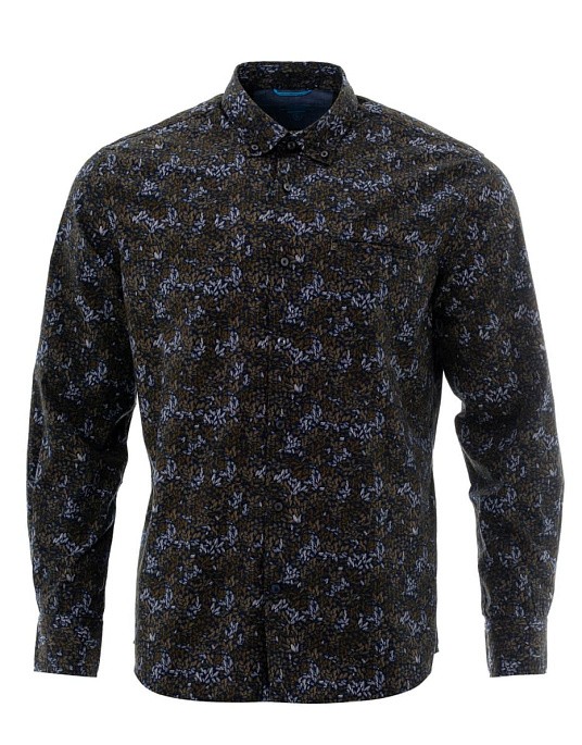 Рубашка Pierre Cardin из коллекции Future Flex в синем цвете с принтом