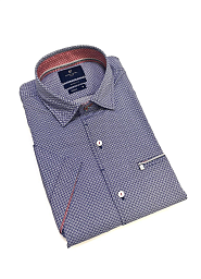 Рубашка Pierre Cardin с коротким рукавом из серии Cotton Comfort в голубом цвете