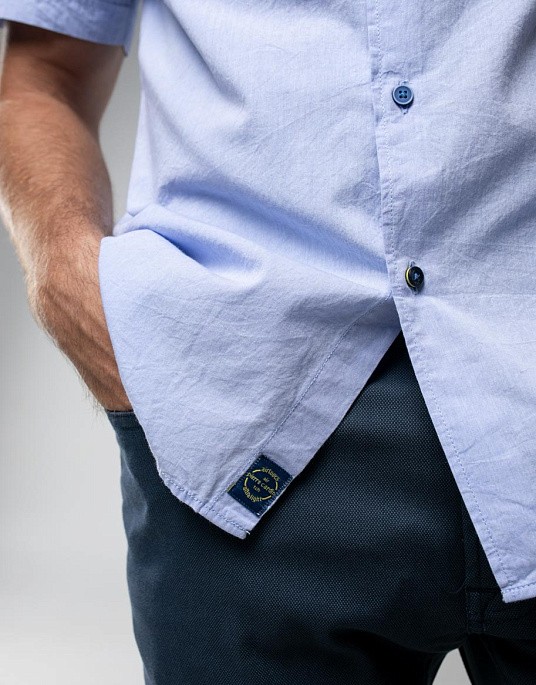 Сорочка Pierre Cardin із колекції Air Touch з коротким рукавом у блакитному кольорі