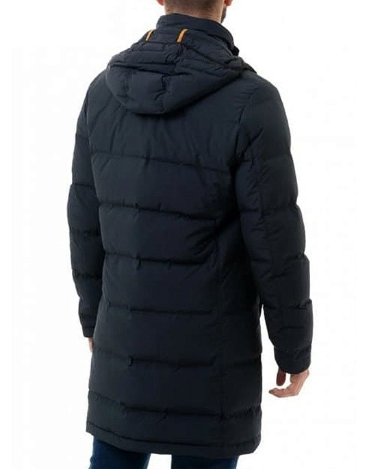 Куртка - пуховик Pierre Cardin подовжена у темно-синьому кольорі