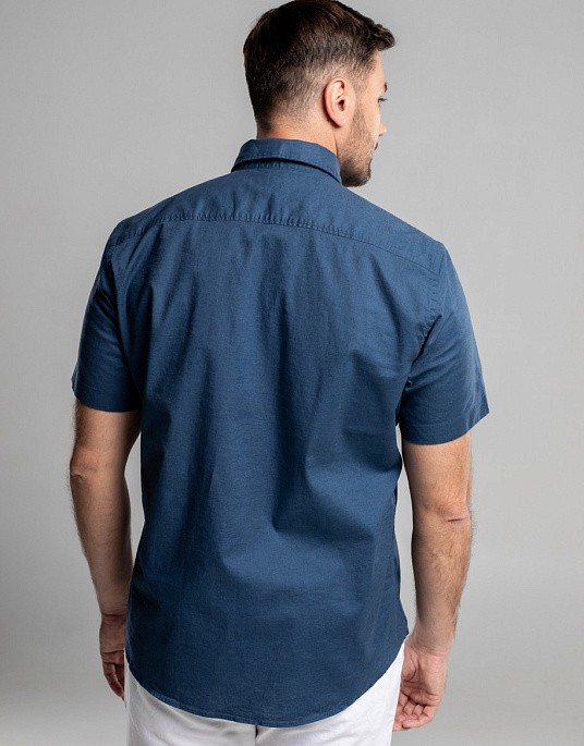 Сорочка Pierre Cardin із колекції Future Flex з коротким рукавом у синьому кольорі