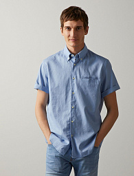Pierre Cardin short from the Future Flex collection sleeve shirt in blue