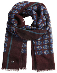 Pierre Cardin men's scarf burgundy with print