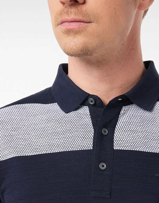 Pierre Cardin Polo from the Future Flex collection in black and gray stripes