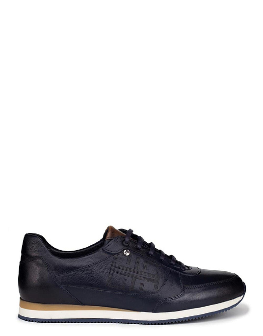 Pierre Cardin sneakers in navy blue with brown inserts