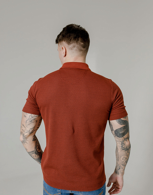 Pierre Cardin polo in red with texture