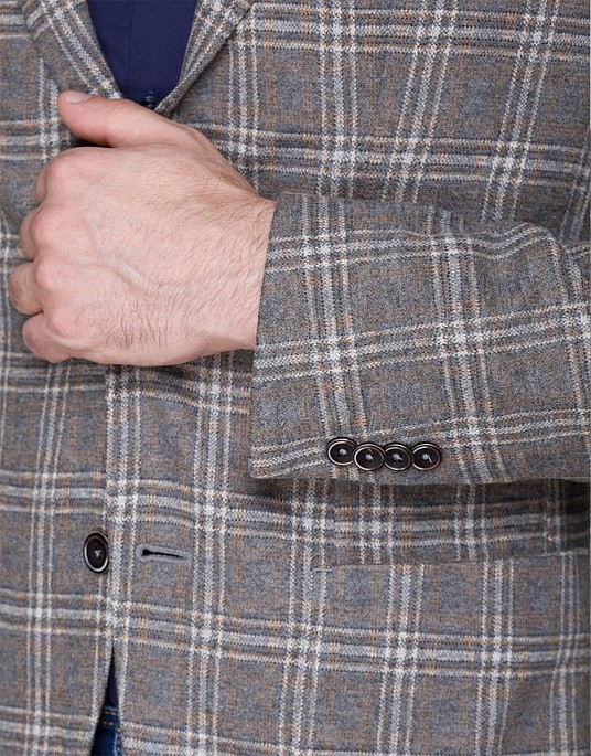 Піджак Pierre Cardin з колекції Future Flex в коричневу клітку