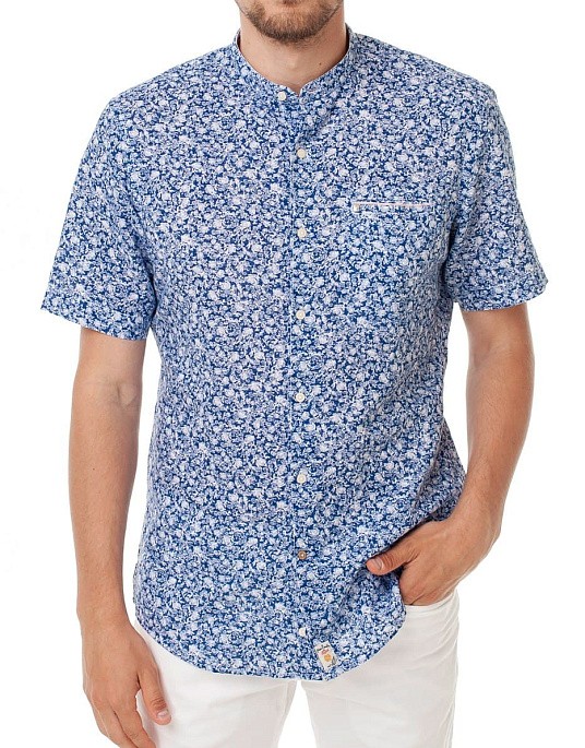 Рубашка Pierre Cardin с коротким рукавом в синем цвете