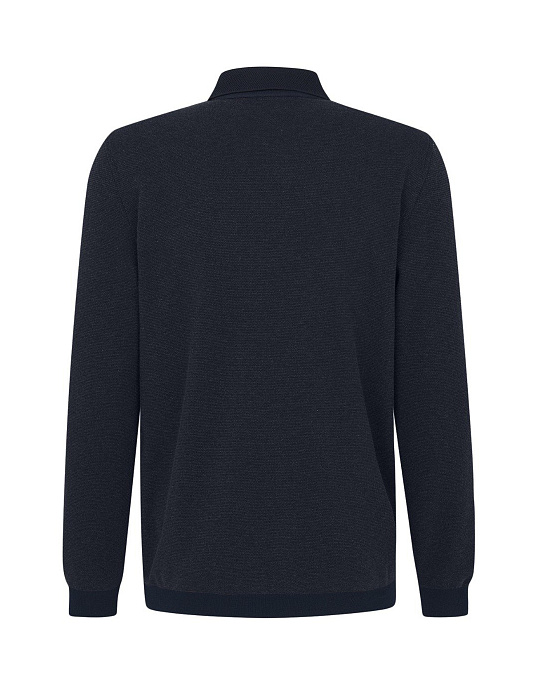 Bugatti long sleeve polo shirt in dark blue