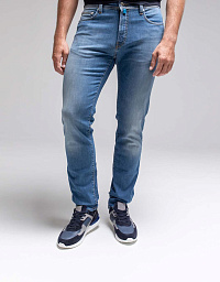 Jeans from the Future Flex collection by Pierre Cardin in blue with fading