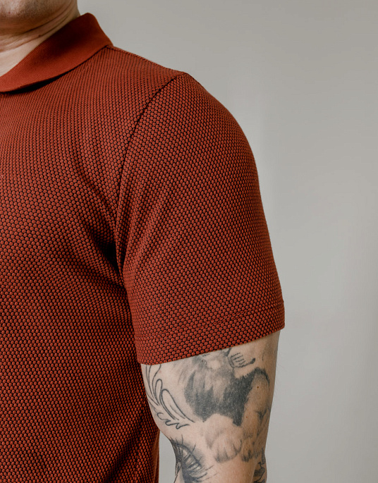 Pierre Cardin polo in red with texture