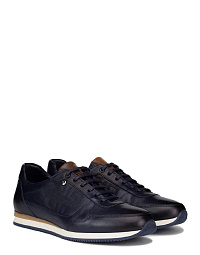 Pierre Cardin sneakers in navy blue with brown inserts
